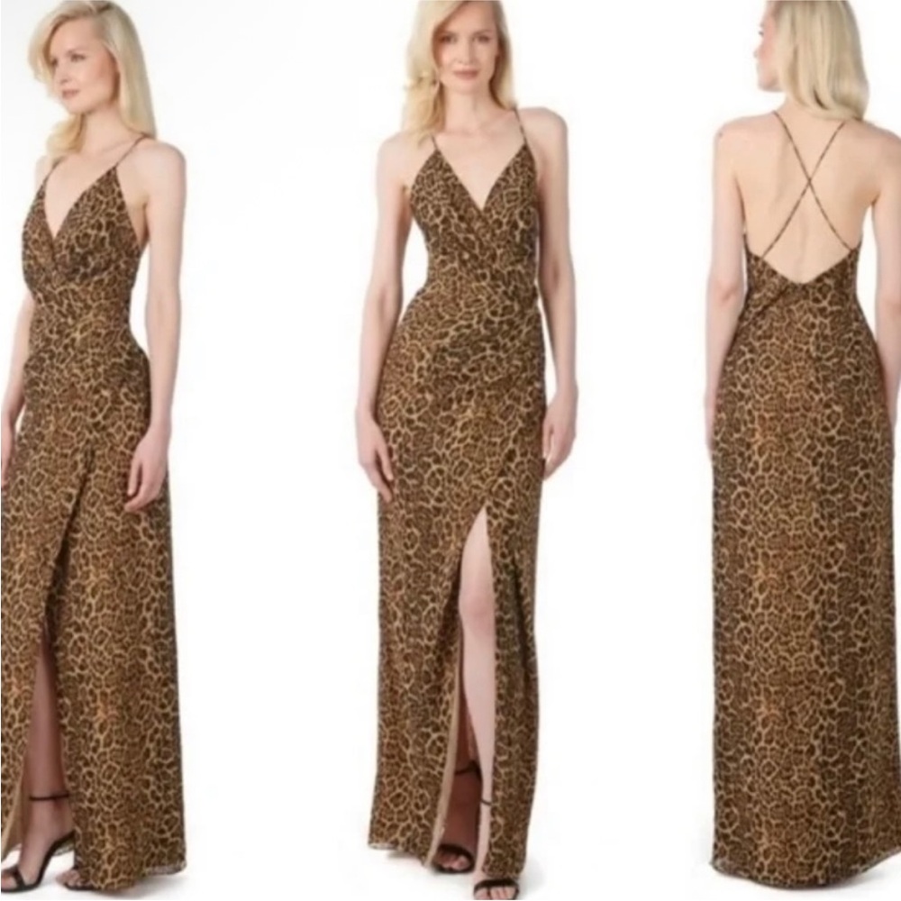 Jay Godfrey Leopard Print Maxi Dress Size 8